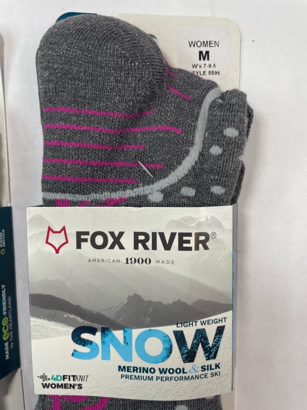 Fox River Socks 2-PACK Lightweight SNOW Thermolite Wick Dry Wool Sz Medium NWT - Picture 3 of 4
